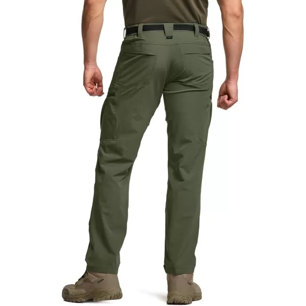 CQR Mens Quick Dry Tactical Pants Water Resistant Outdoor Pants Lightweight Stretch Cargo Work Hiking PantsRocky Cargo Fuscous Green