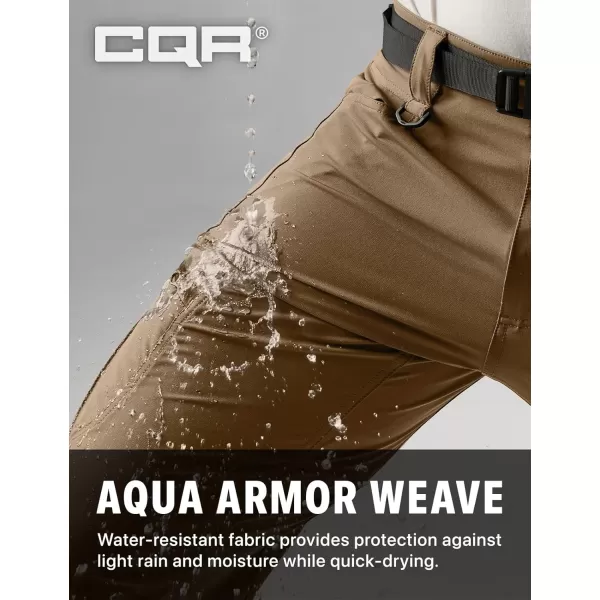 CQR Mens Quick Dry Tactical Pants Water Resistant Outdoor Pants Lightweight Stretch Cargo Work Hiking PantsRocky Cargo Hazelnut