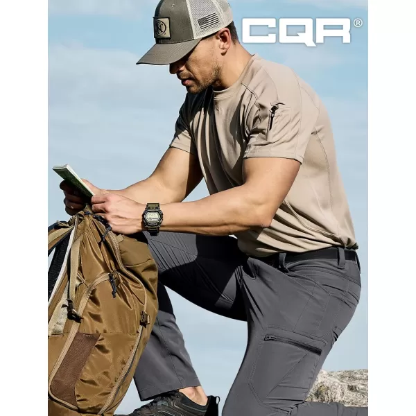 CQR Mens Quick Dry Tactical Pants Water Resistant Outdoor Pants Lightweight Stretch Cargo Work Hiking PantsRocky Cargo Jet Grey