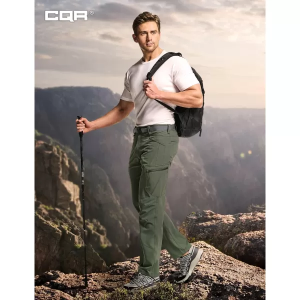 CQR Mens Quick Dry Tactical Pants Water Resistant Outdoor Pants Lightweight Stretch Cargo Work Hiking PantsRocky Cargo Lichen