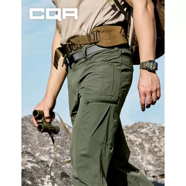 CQR Mens Quick Dry Tactical Pants Water Resistant Outdoor Pants Lightweight Stretch Cargo Work Hiking PantsRocky Cargo Lichen