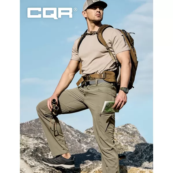 CQR Mens Quick Dry Tactical Pants Water Resistant Outdoor Pants Lightweight Stretch Cargo Work Hiking PantsRocky Cargo Tan