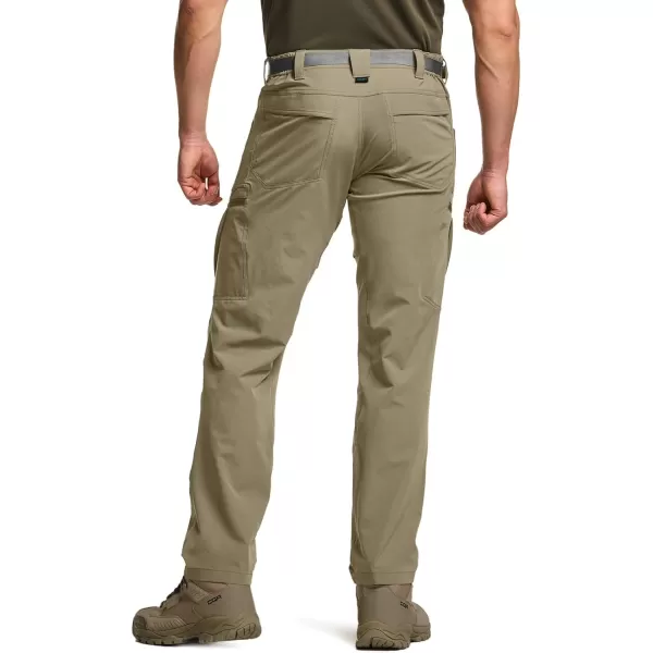 CQR Mens Quick Dry Tactical Pants Water Resistant Outdoor Pants Lightweight Stretch Cargo Work Hiking PantsRocky Cargo Tan