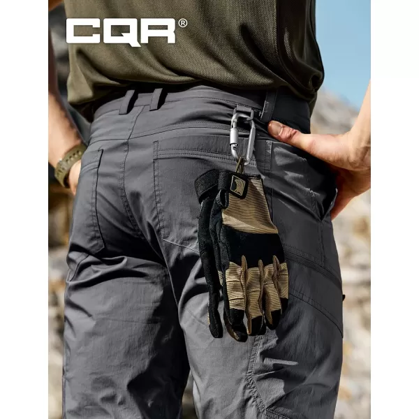 CQR Mens Quick Dry Tactical Pants Water Resistant Outdoor Pants Lightweight Stretch Cargo Work Hiking PantsRunyon Cargo Charcoal