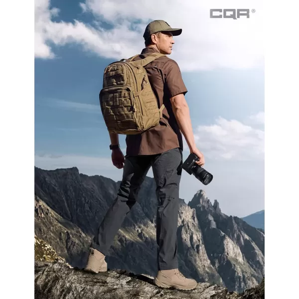 CQR Mens Quick Dry Tactical Pants Water Resistant Outdoor Pants Lightweight Stretch Cargo Work Hiking PantsRunyon Cargo Charcoal