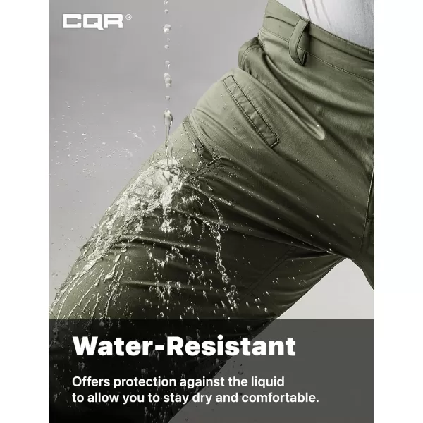 CQR Mens Quick Dry Tactical Pants Water Resistant Outdoor Pants Lightweight Stretch Cargo Work Hiking PantsRunyon Cargo Olive