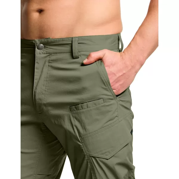 CQR Mens Quick Dry Tactical Pants Water Resistant Outdoor Pants Lightweight Stretch Cargo Work Hiking PantsRunyon Cargo Olive