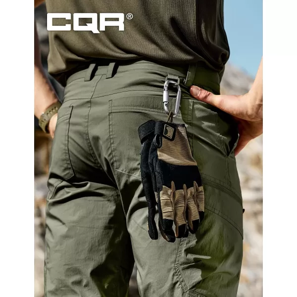 CQR Mens Quick Dry Tactical Pants Water Resistant Outdoor Pants Lightweight Stretch Cargo Work Hiking PantsRunyon Cargo Olive