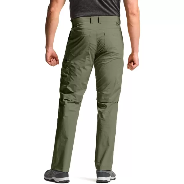 CQR Mens Quick Dry Tactical Pants Water Resistant Outdoor Pants Lightweight Stretch Cargo Work Hiking PantsRunyon Cargo Olive