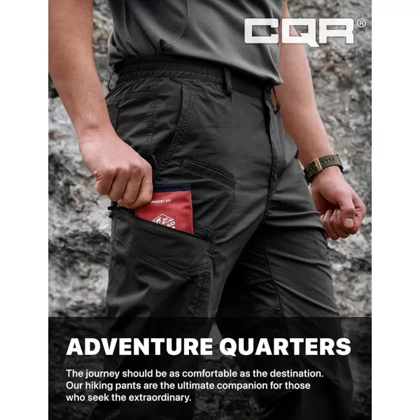 CQR Mens Quick Dry Tactical Pants Water Resistant Outdoor Pants Lightweight Stretch Cargo Work Hiking PantsRunyon Cargo Pants Black