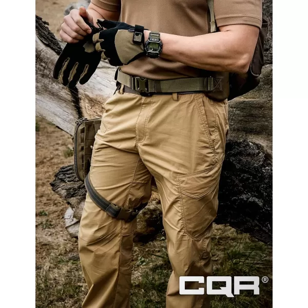 CQR Mens Quick Dry Tactical Pants Water Resistant Outdoor Pants Lightweight Stretch Cargo Work Hiking PantsRunyon Cargo Pants Cougar