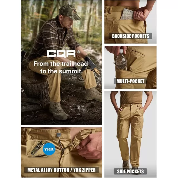 CQR Mens Quick Dry Tactical Pants Water Resistant Outdoor Pants Lightweight Stretch Cargo Work Hiking PantsRunyon Cargo Pants Cougar