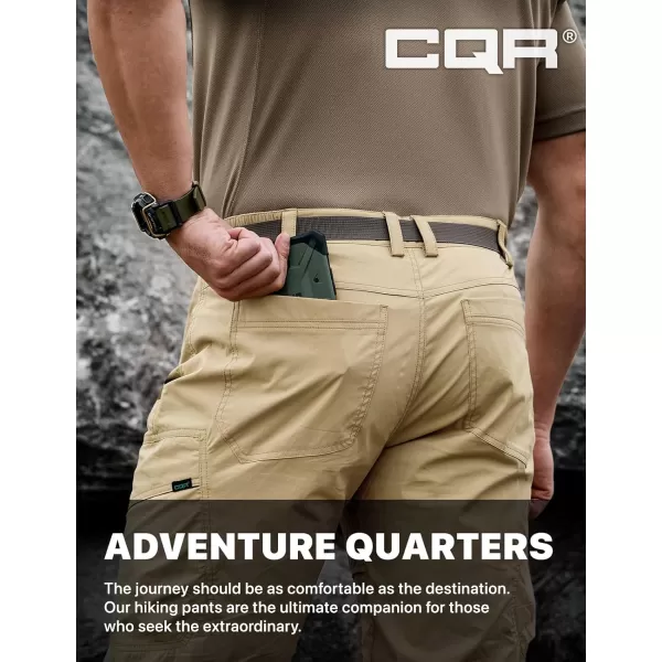 CQR Mens Quick Dry Tactical Pants Water Resistant Outdoor Pants Lightweight Stretch Cargo Work Hiking PantsRunyon Cargo Pants Dune Khaki