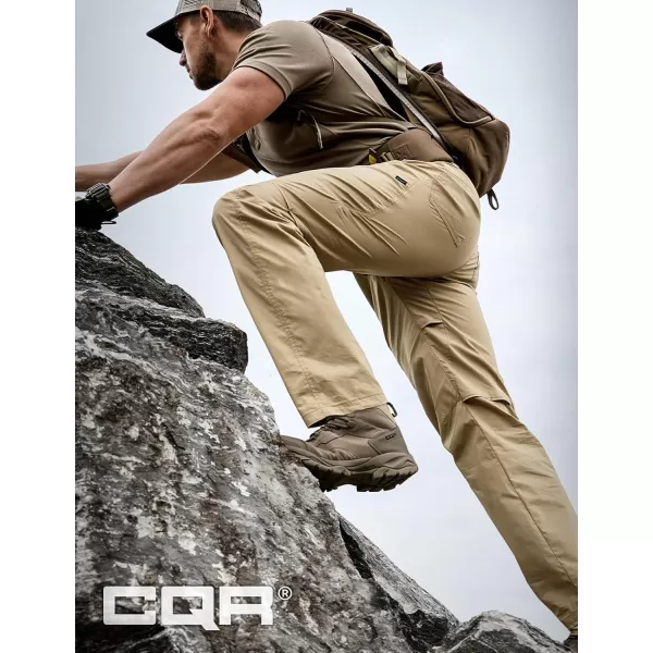 CQR Mens Quick Dry Tactical Pants Water Resistant Outdoor Pants Lightweight Stretch Cargo Work Hiking PantsRunyon Cargo Pants Dune Khaki