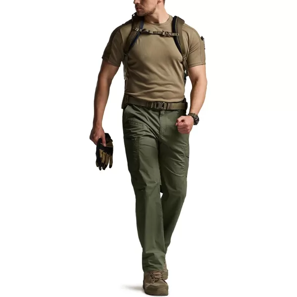 CQR Mens Quick Dry Tactical Pants Water Resistant Outdoor Pants Lightweight Stretch Cargo Work Hiking PantsRunyon Cargo Pants Green Kelp