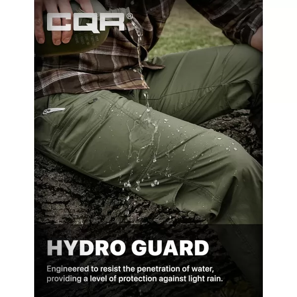 CQR Mens Quick Dry Tactical Pants Water Resistant Outdoor Pants Lightweight Stretch Cargo Work Hiking PantsRunyon Cargo Pants Green Kelp