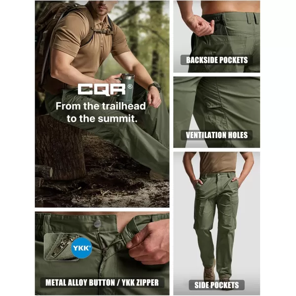 CQR Mens Quick Dry Tactical Pants Water Resistant Outdoor Pants Lightweight Stretch Cargo Work Hiking PantsRunyon Cargo Pants Green Kelp