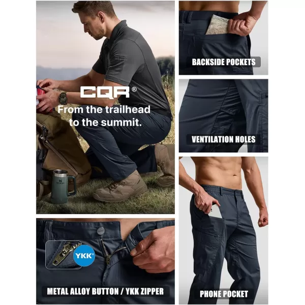 CQR Mens Quick Dry Tactical Pants Water Resistant Outdoor Pants Lightweight Stretch Cargo Work Hiking PantsRunyon Cargo Pants Navy