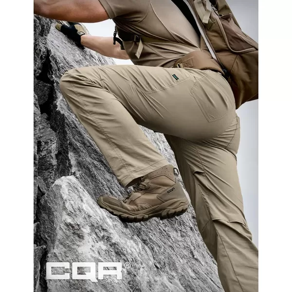 CQR Mens Quick Dry Tactical Pants Water Resistant Outdoor Pants Lightweight Stretch Cargo Work Hiking PantsRunyon Cargo Pants Sandstorm