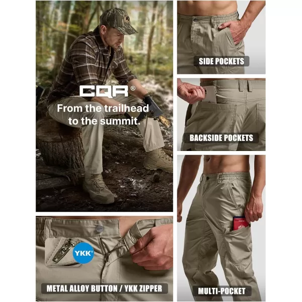 CQR Mens Quick Dry Tactical Pants Water Resistant Outdoor Pants Lightweight Stretch Cargo Work Hiking PantsRunyon Cargo Pants Sandstorm