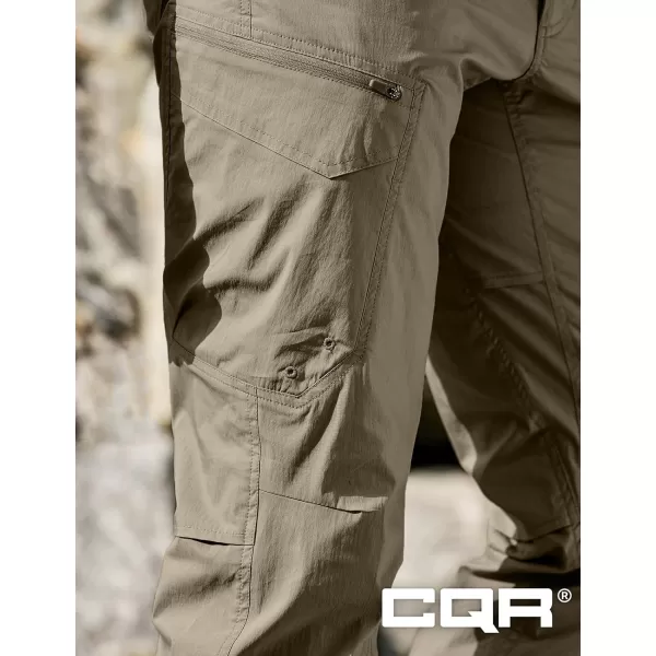 CQR Mens Quick Dry Tactical Pants Water Resistant Outdoor Pants Lightweight Stretch Cargo Work Hiking PantsRunyon Cargo Tan