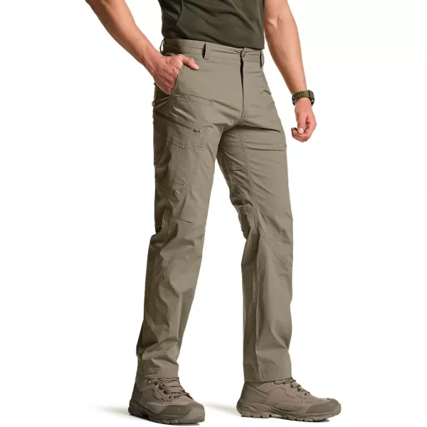 CQR Mens Quick Dry Tactical Pants Water Resistant Outdoor Pants Lightweight Stretch Cargo Work Hiking PantsRunyon Cargo Tan