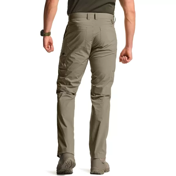 CQR Mens Quick Dry Tactical Pants Water Resistant Outdoor Pants Lightweight Stretch Cargo Work Hiking PantsRunyon Cargo Tan