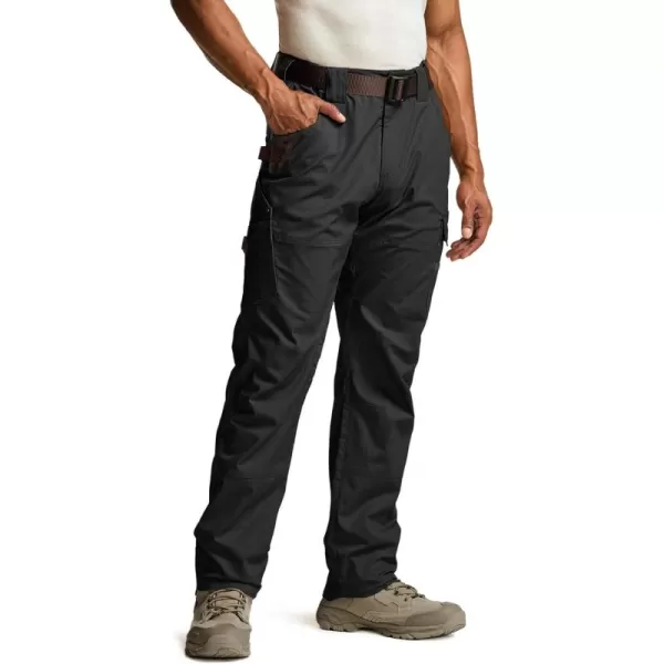 CQR Mens Flex Ripstop Work Pants Water Resistant Tactical Pants Outdoor Utility Operator EDC Cargo PantsDura Flex Pants Black