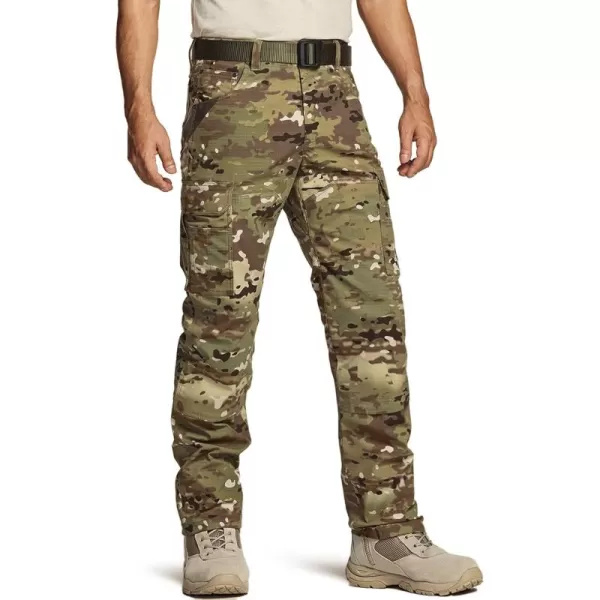 CQR Mens Flex Ripstop Work Pants Water Resistant Tactical Pants Outdoor Utility Operator EDC Cargo PantsDura Flex Print Utility Camo