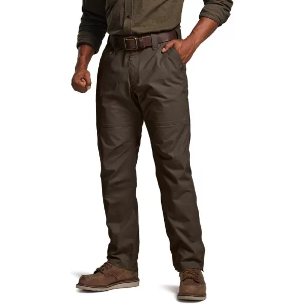 CQR Mens Flex Ripstop Work Pants Water Resistant Tactical Pants Outdoor Utility Operator EDC Cargo PantsLumber Dark Brown