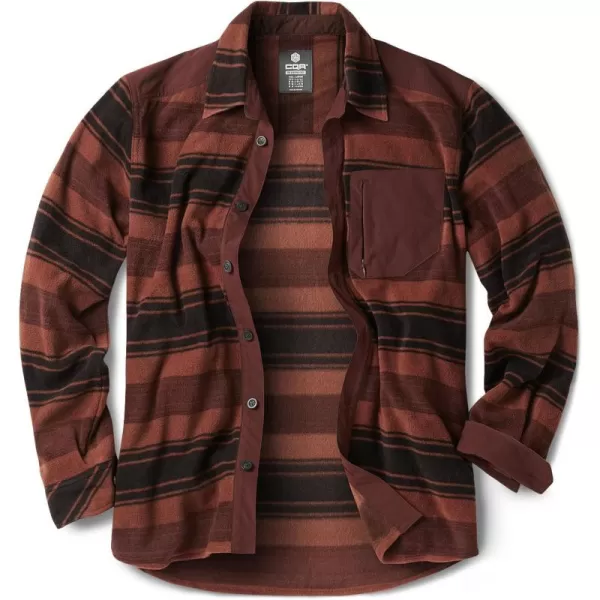 CQR Mens Long Sleeve Heavyweight Fleece Shirts Plaid Button Up Shirt Warm Outdoor Casual Shirt with PocketsBush Blend Wild Autumn