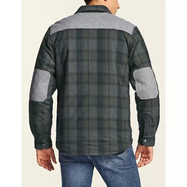 CQR Mens Plaid Flannel Shirt Jacket Long Sleeve Soft Warm SherpaQuilted Lined Jacket Outdoor Button UpZipFront JacketQuilted Lining Amazon Grey