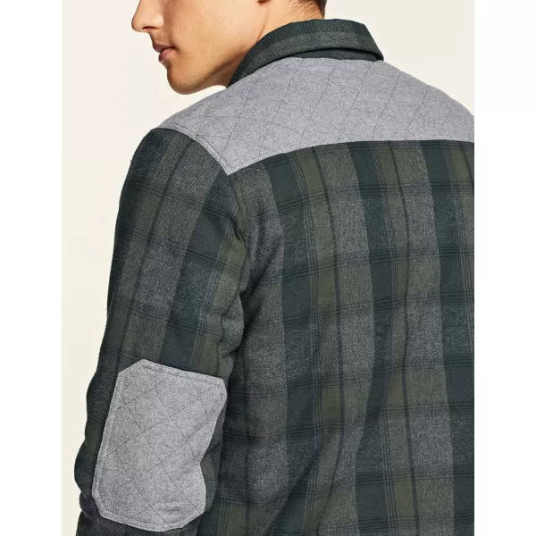 CQR Mens Plaid Flannel Shirt Jacket Long Sleeve Soft Warm SherpaQuilted Lined Jacket Outdoor Button UpZipFront JacketQuilted Lining Amazon Grey