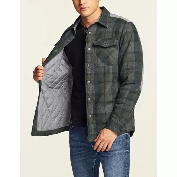 CQR Mens Plaid Flannel Shirt Jacket Long Sleeve Soft Warm SherpaQuilted Lined Jacket Outdoor Button UpZipFront JacketQuilted Lining Amazon Grey