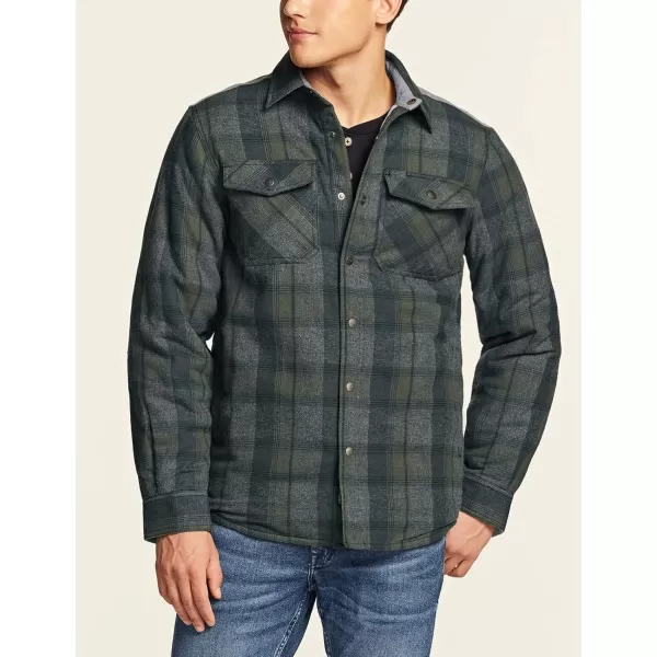 CQR Mens Plaid Flannel Shirt Jacket Long Sleeve Soft Warm SherpaQuilted Lined Jacket Outdoor Button UpZipFront JacketQuilted Lining Amazon Grey