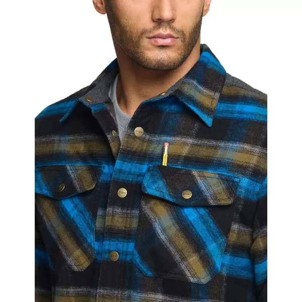 CQR Mens Plaid Flannel Shirt Jacket Long Sleeve Soft Warm SherpaQuilted Lined Jacket Outdoor Button UpZipFront JacketQuilted Lining Forest Oasis