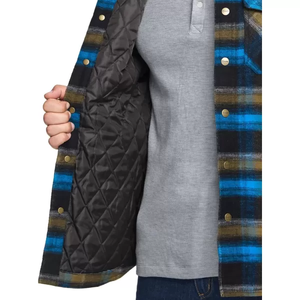 CQR Mens Plaid Flannel Shirt Jacket Long Sleeve Soft Warm SherpaQuilted Lined Jacket Outdoor Button UpZipFront JacketQuilted Lining Forest Oasis