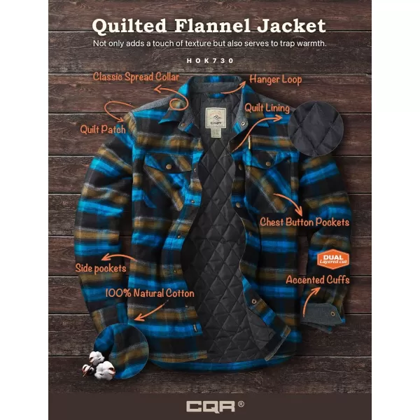 CQR Mens Plaid Flannel Shirt Jacket Long Sleeve Soft Warm SherpaQuilted Lined Jacket Outdoor Button UpZipFront JacketQuilted Lining Forest Oasis