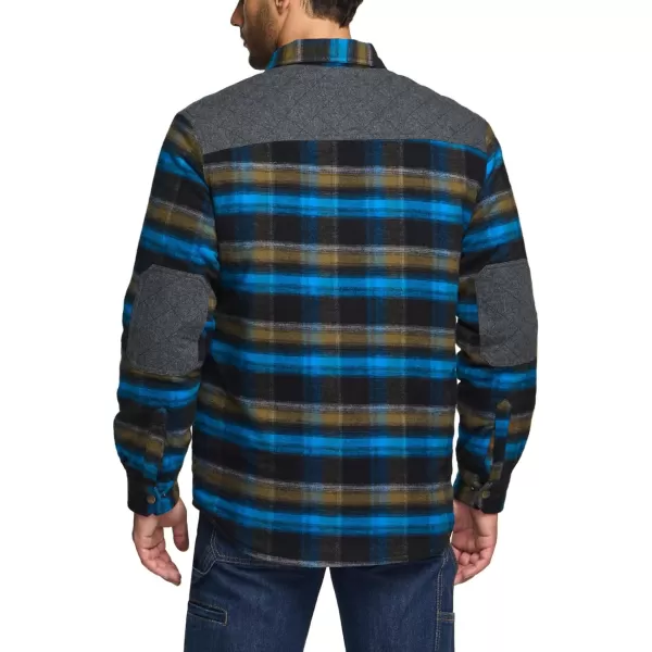 CQR Mens Plaid Flannel Shirt Jacket Long Sleeve Soft Warm SherpaQuilted Lined Jacket Outdoor Button UpZipFront JacketQuilted Lining Forest Oasis