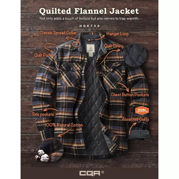 CQR Mens Plaid Flannel Shirt Jacket Long Sleeve Soft Warm SherpaQuilted Lined Jacket Outdoor Button UpZipFront JacketQuilted Lining Fossil Rock