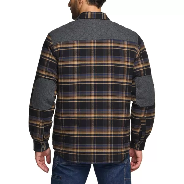 CQR Mens Plaid Flannel Shirt Jacket Long Sleeve Soft Warm SherpaQuilted Lined Jacket Outdoor Button UpZipFront JacketQuilted Lining Fossil Rock