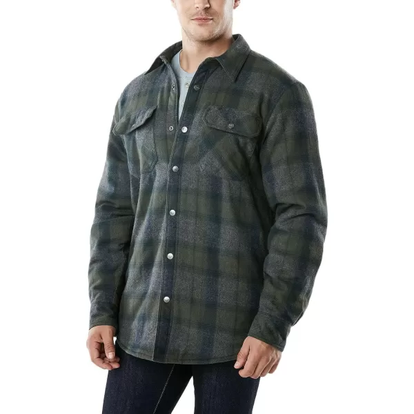 CQR Mens Plaid Flannel Shirt Jacket Long Sleeve Soft Warm SherpaQuilted Lined Jacket Outdoor Button UpZipFront JacketSherpa Lined Amazon Grey