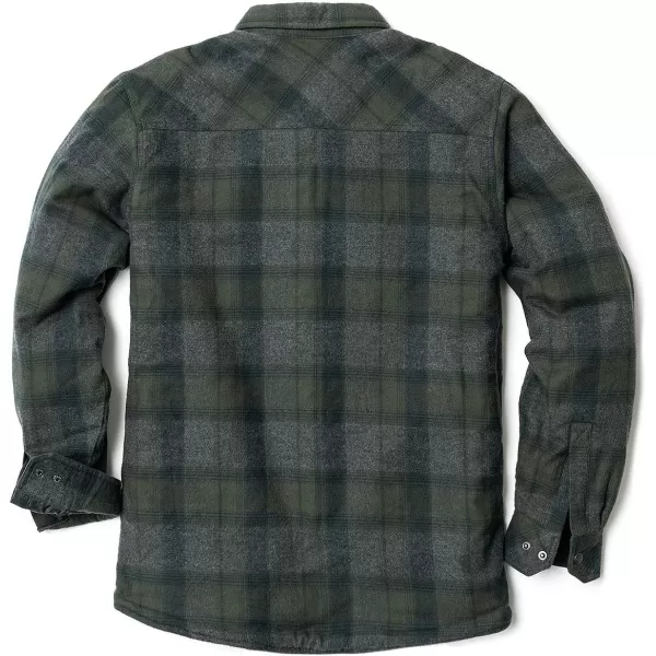 CQR Mens Plaid Flannel Shirt Jacket Long Sleeve Soft Warm SherpaQuilted Lined Jacket Outdoor Button UpZipFront JacketSherpa Lined Amazon Grey