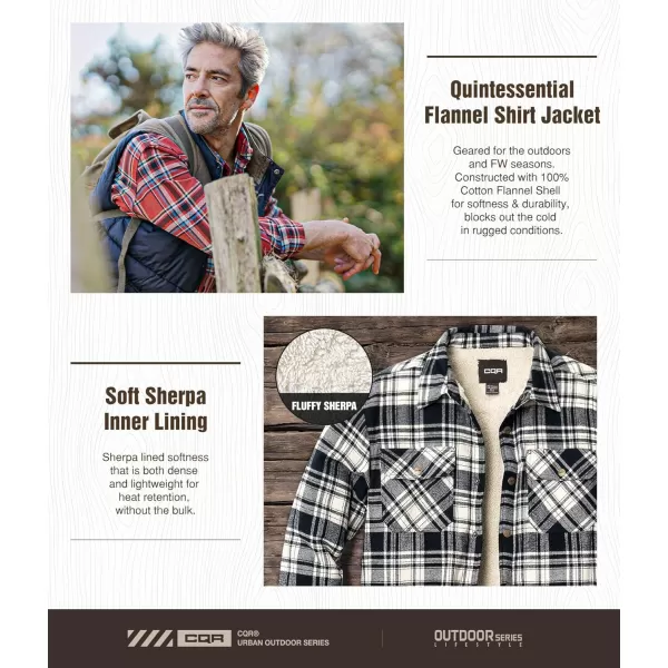 CQR Mens Plaid Flannel Shirt Jacket Long Sleeve Soft Warm SherpaQuilted Lined Jacket Outdoor Button UpZipFront JacketSherpa Lined Amazon Grey