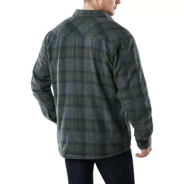 CQR Mens Plaid Flannel Shirt Jacket Long Sleeve Soft Warm SherpaQuilted Lined Jacket Outdoor Button UpZipFront JacketSherpa Lined Amazon Grey