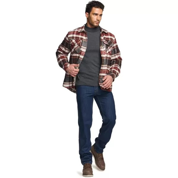 CQR Mens Plaid Flannel Shirt Jacket Long Sleeve Soft Warm SherpaQuilted Lined Jacket Outdoor Button UpZipFront JacketSherpa Lined Folk Tale