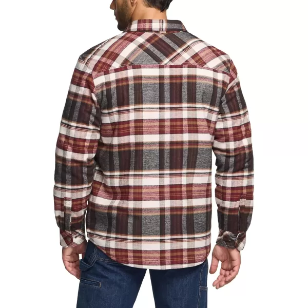 CQR Mens Plaid Flannel Shirt Jacket Long Sleeve Soft Warm SherpaQuilted Lined Jacket Outdoor Button UpZipFront JacketSherpa Lined Folk Tale