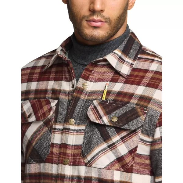 CQR Mens Plaid Flannel Shirt Jacket Long Sleeve Soft Warm SherpaQuilted Lined Jacket Outdoor Button UpZipFront JacketSherpa Lined Folk Tale