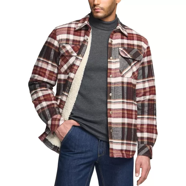 CQR Mens Plaid Flannel Shirt Jacket Long Sleeve Soft Warm SherpaQuilted Lined Jacket Outdoor Button UpZipFront JacketSherpa Lined Folk Tale