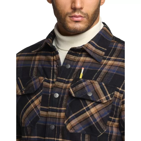 CQR Mens Plaid Flannel Shirt Jacket Long Sleeve Soft Warm SherpaQuilted Lined Jacket Outdoor Button UpZipFront JacketSherpa Lined Fossil Rock